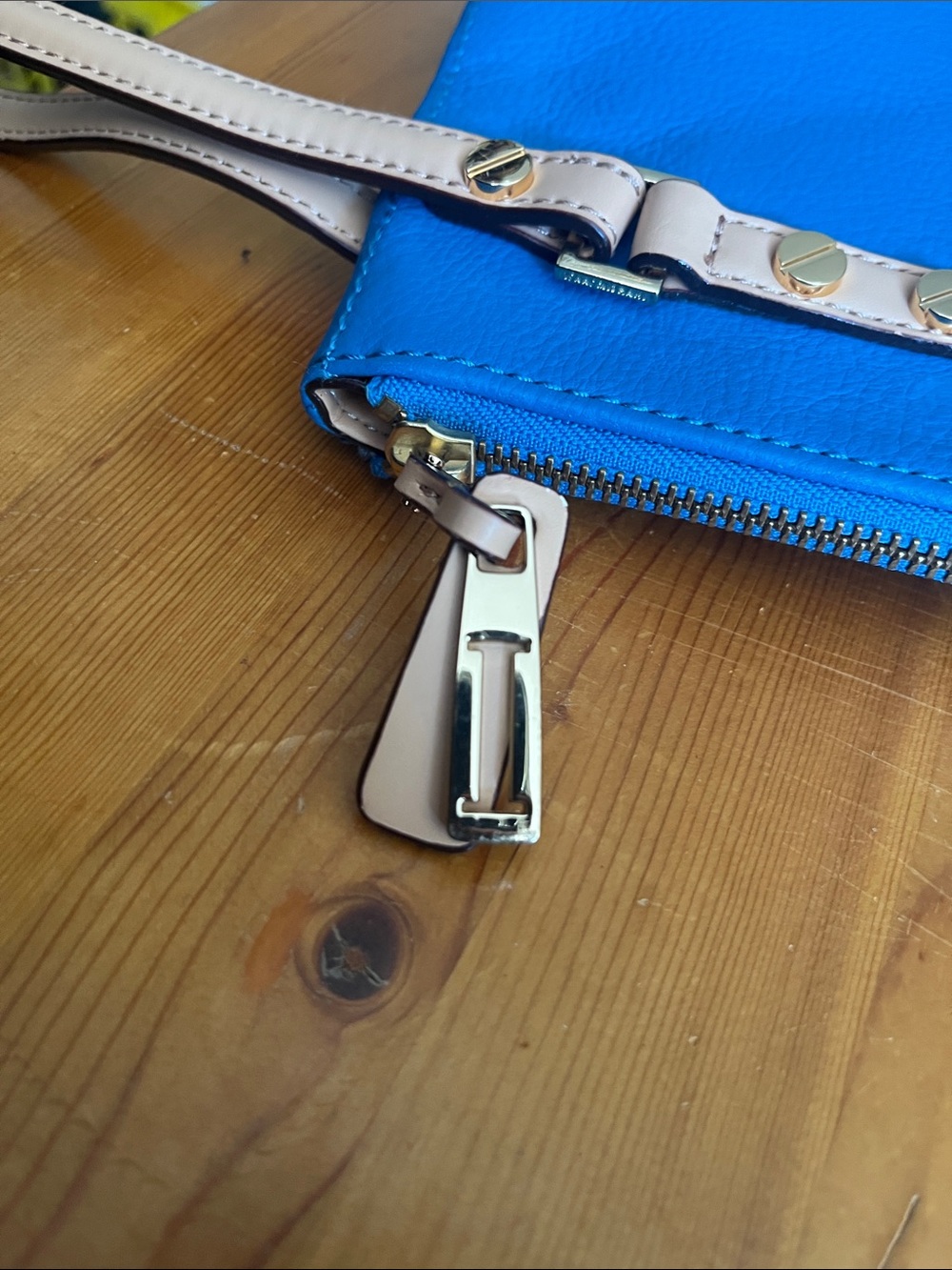 Isaac Mizrahi Blue Leather Wristlet - Picture 11 of 11
